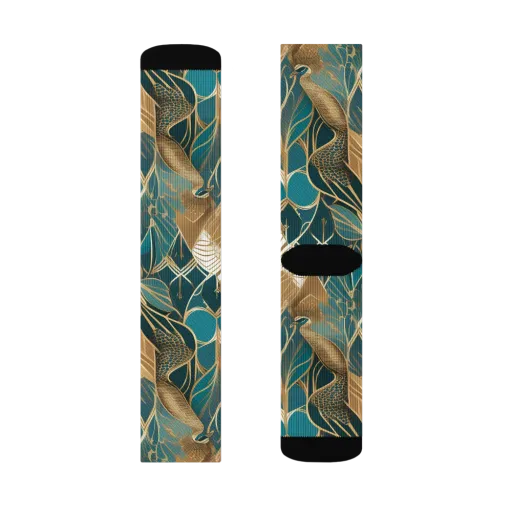 Gilded Peacock Garden on a Socks