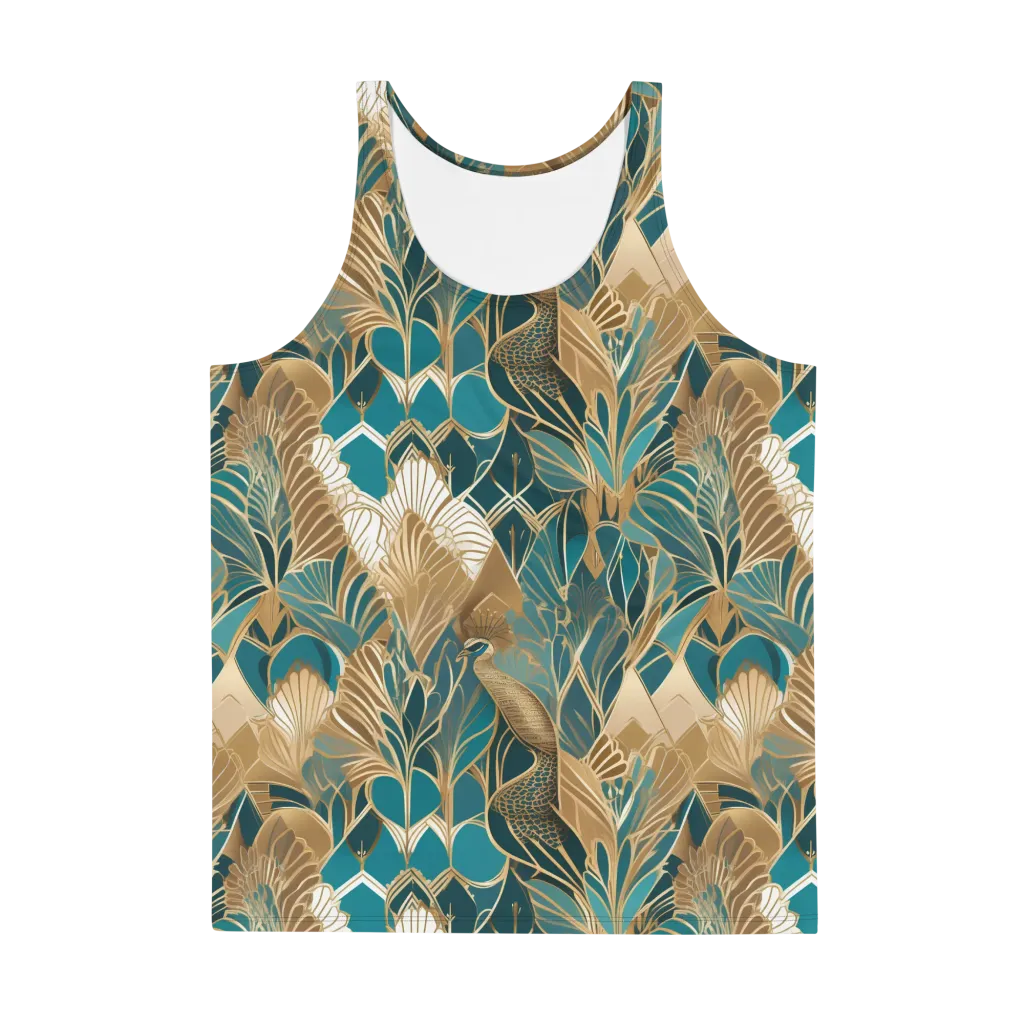 Gilded Peacock Garden on Men's Tank Top — Front
