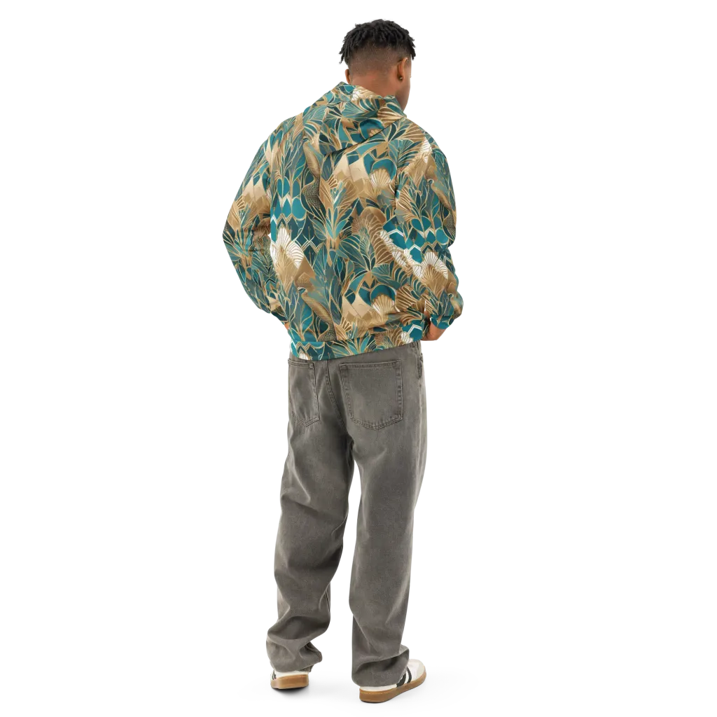 Gilded Peacock Garden on Cotton Hoodie — Back