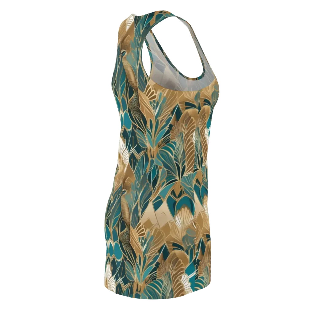 Gilded Peacock Garden on Racerback Dress — Back Side