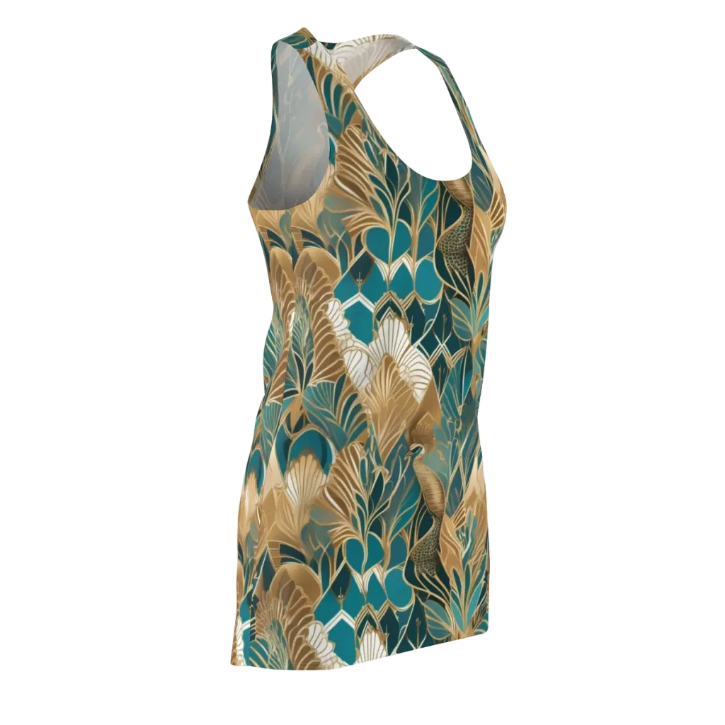 Gilded Peacock Garden on Racerback Dress — Front Side