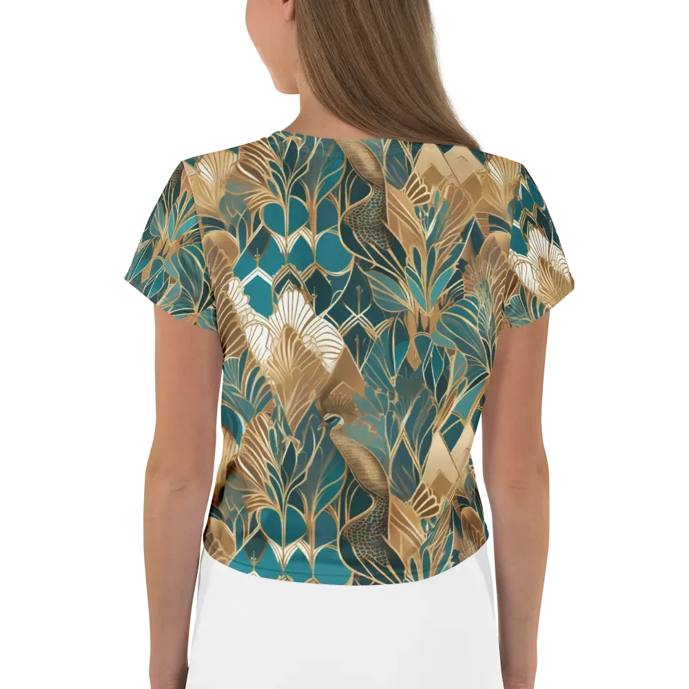 Gilded Peacock Garden on Crop Tee — Back