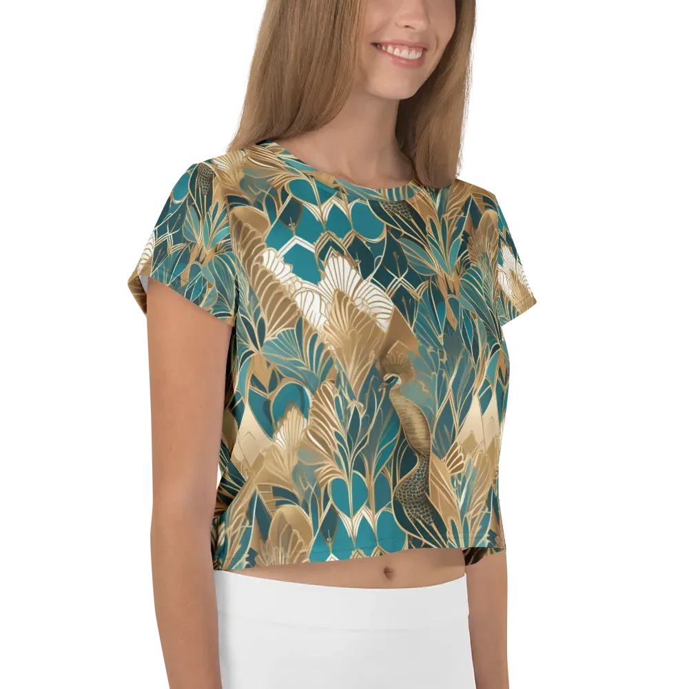 Gilded Peacock Garden on Crop Tee — Right