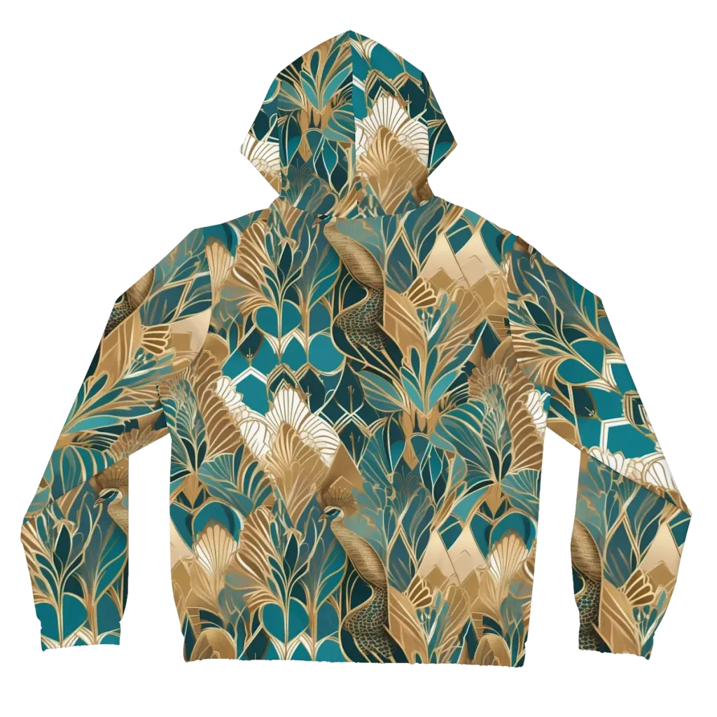 Gilded Peacock Garden on Women's Full-Zip Hoodie — Back