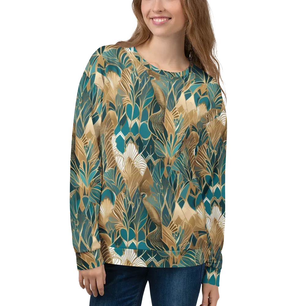 Gilded Peacock Garden on Sweatshirt — Front