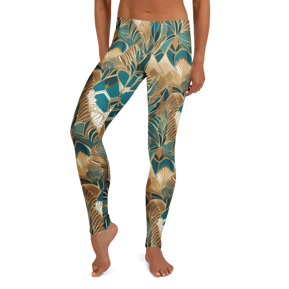 Gilded Peacock Garden on Leggings — Front