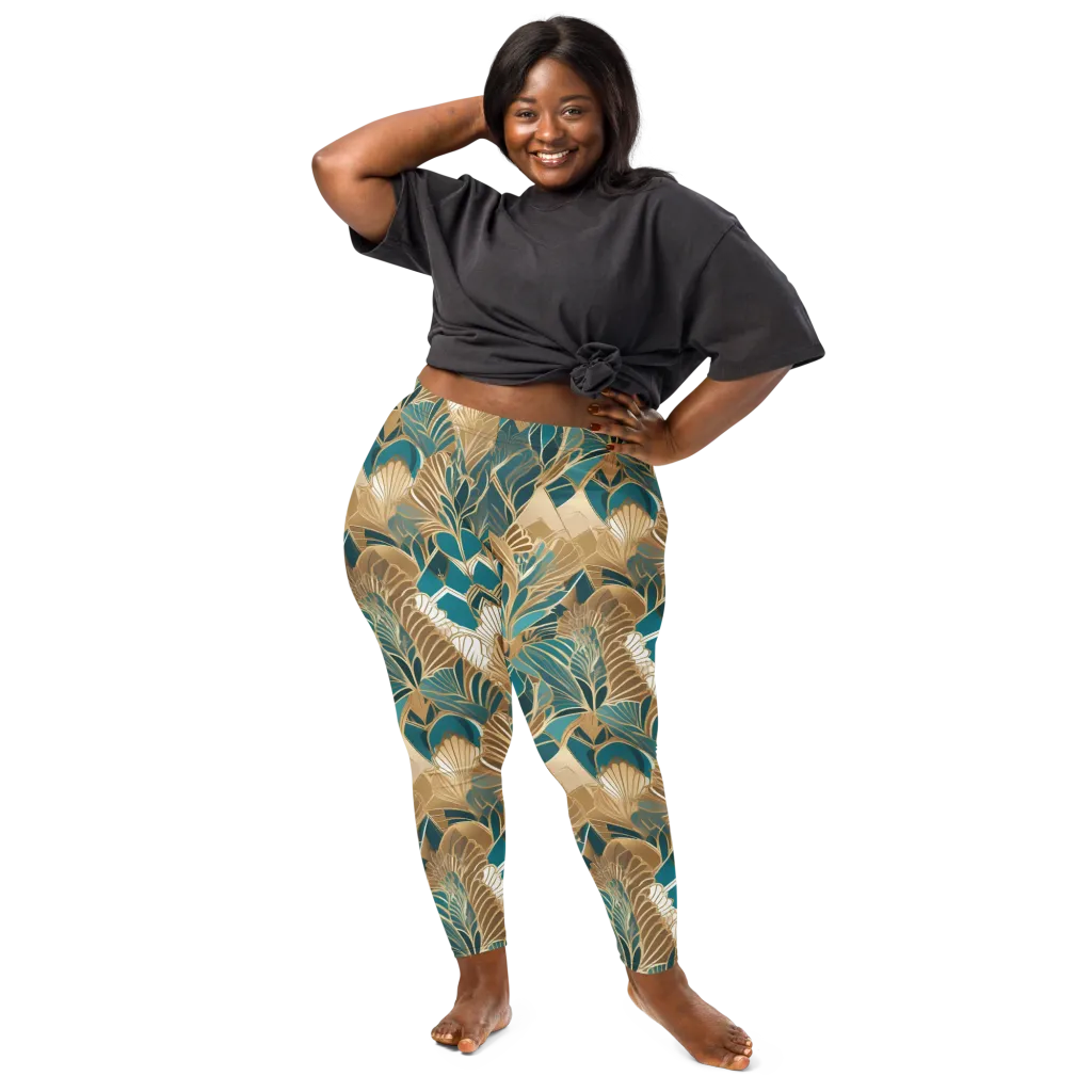 Gilded Peacock Garden on Leggings — Front