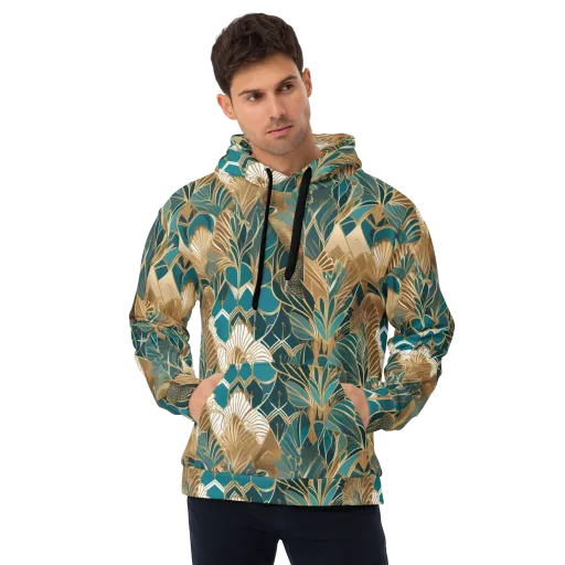 Gilded Peacock Garden on a Hoodie
