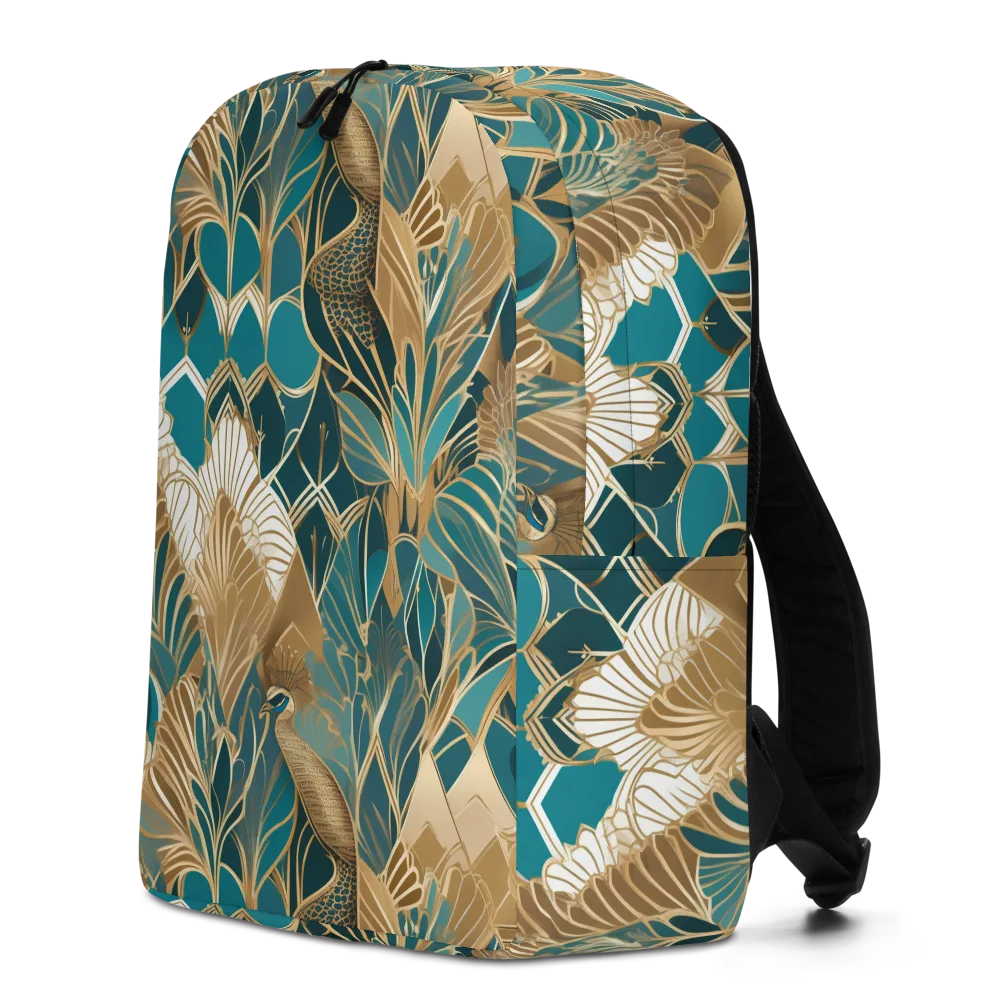 Gilded Peacock Garden on Minimalist Backpack — Left