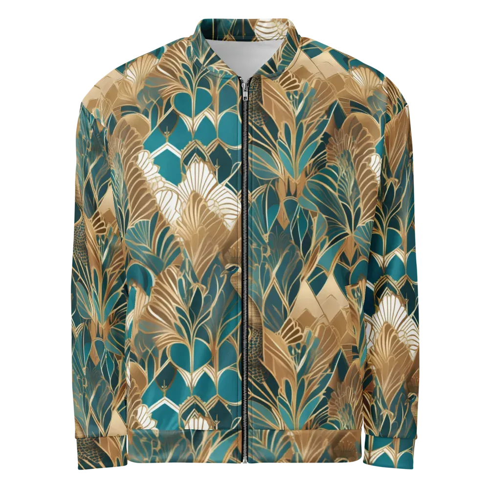 Gilded Peacock Garden on Bomber Jacket — Front