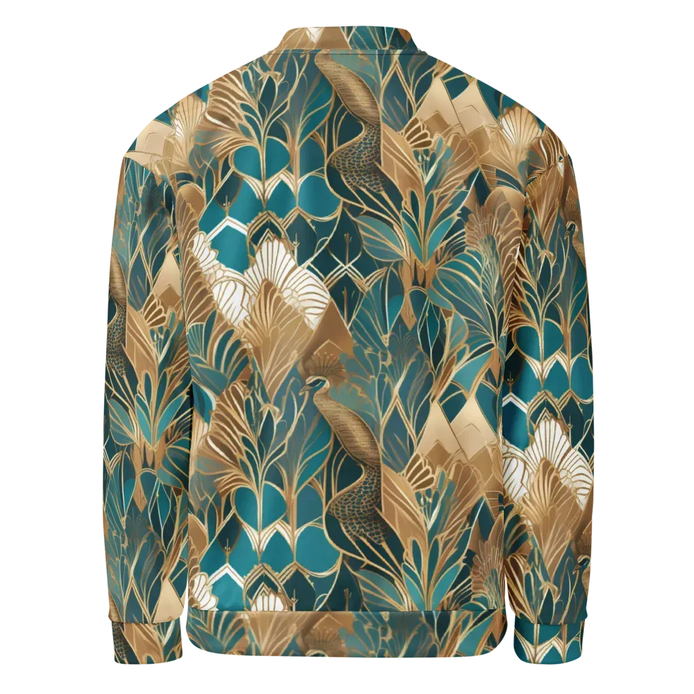 Gilded Peacock Garden on Bomber Jacket — Back