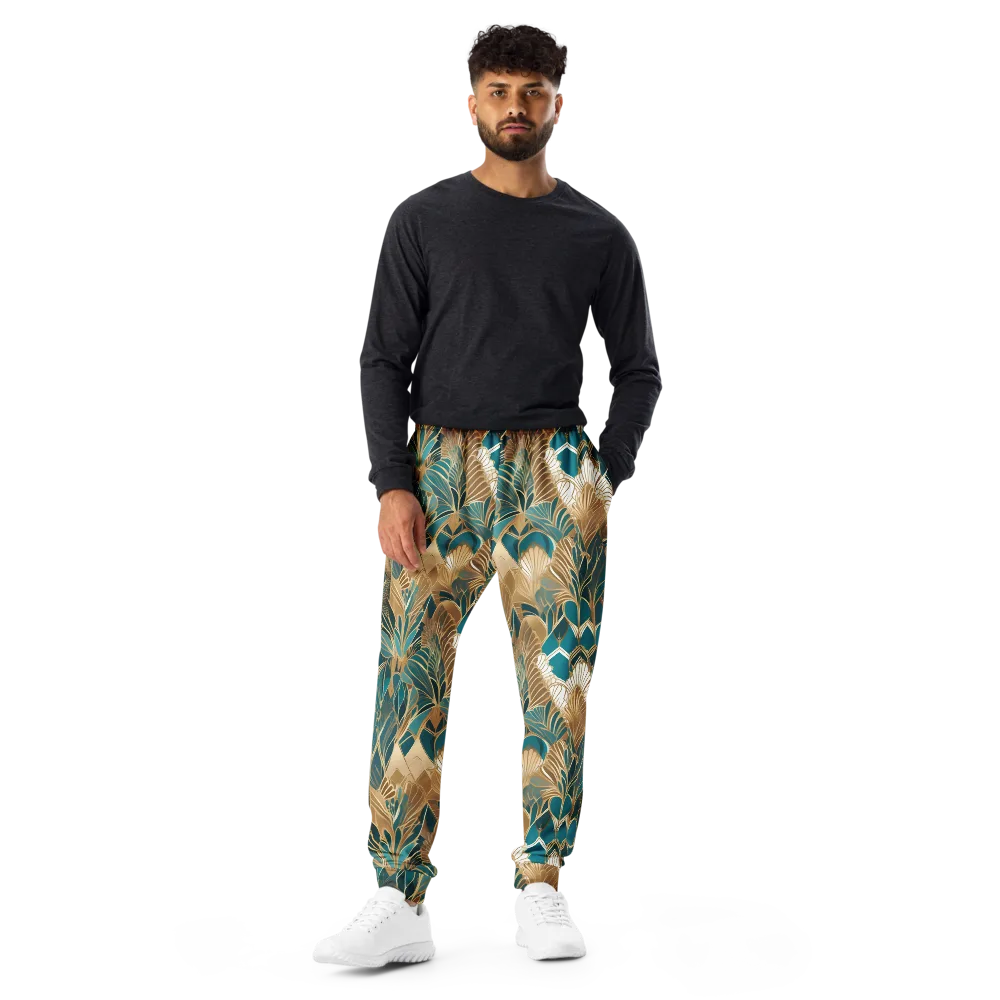 Gilded Peacock Garden on Men's Joggers — Front