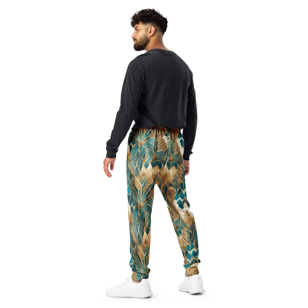 Gilded Peacock Garden on Men's Joggers — Back