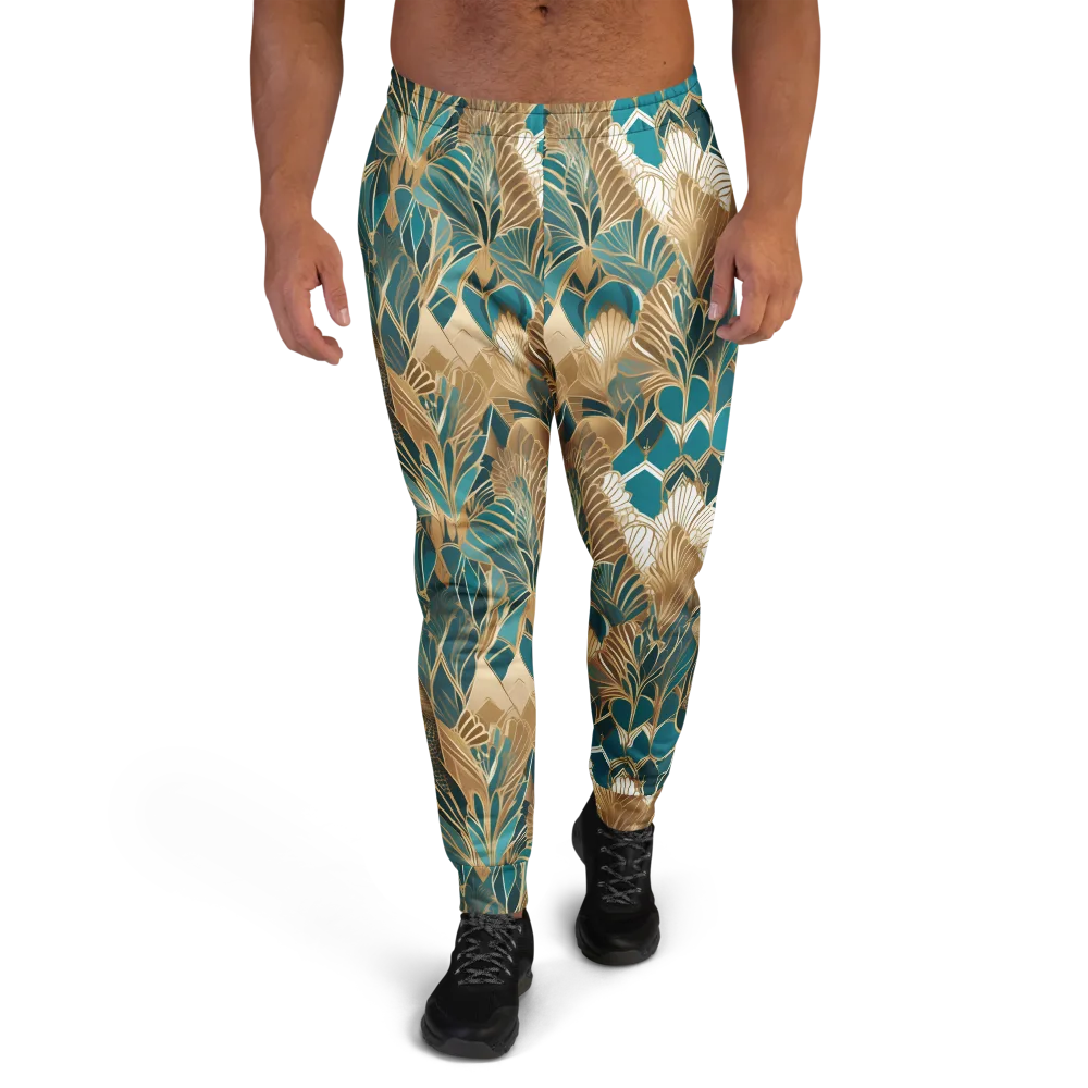 Gilded Peacock Garden on Men's Joggers — Front