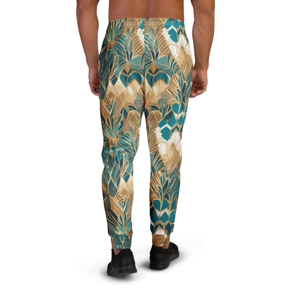 Gilded Peacock Garden on Men's Joggers — Back