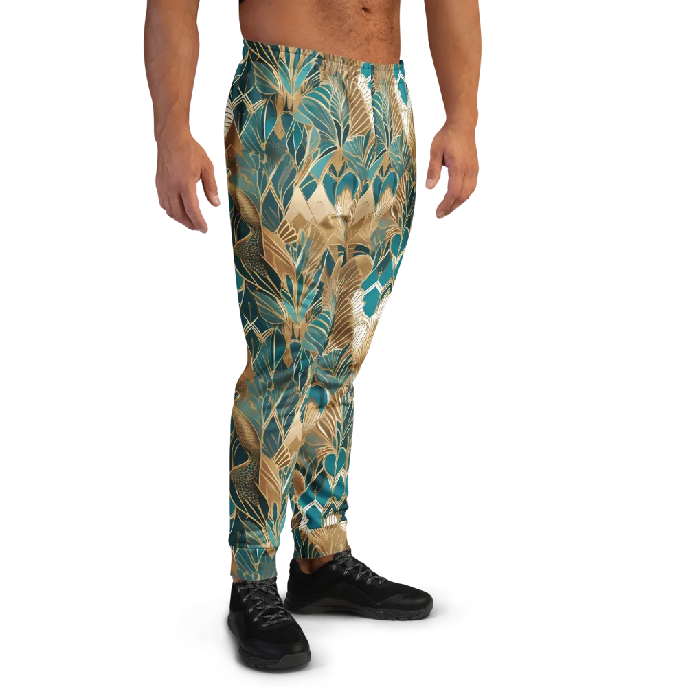 Gilded Peacock Garden on Men's Joggers — Right