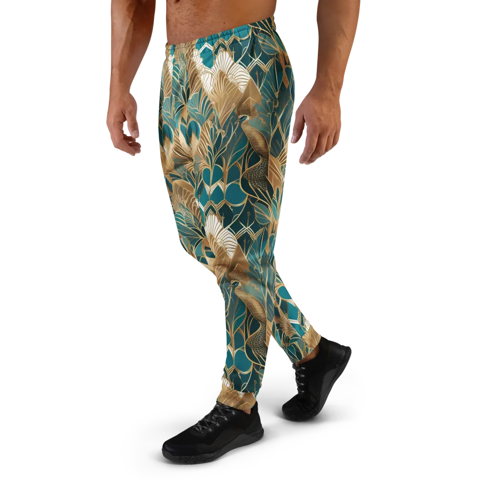 Gilded Peacock Garden on Men's Joggers — Left