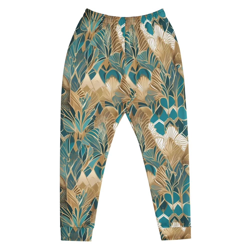 Gilded Peacock Garden on Men's Joggers — Front