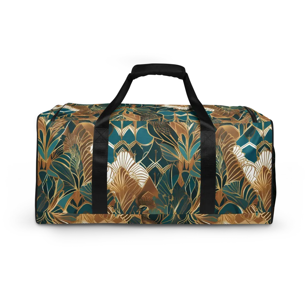 Gilded Peacock Garden on Duffle Bag — Back