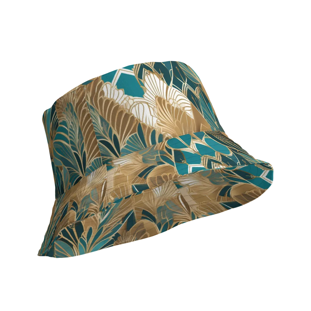 Gilded Peacock Garden on Reversible Bucket Hat — Product details Outside