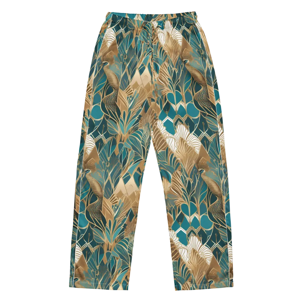 Gilded Peacock Garden on Women's Pajama Pants — Front
