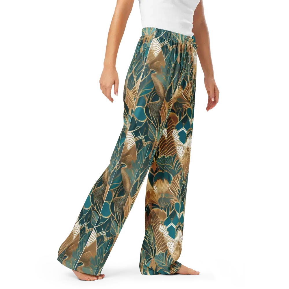 Gilded Peacock Garden on Women's Pajama Pants — Right Front