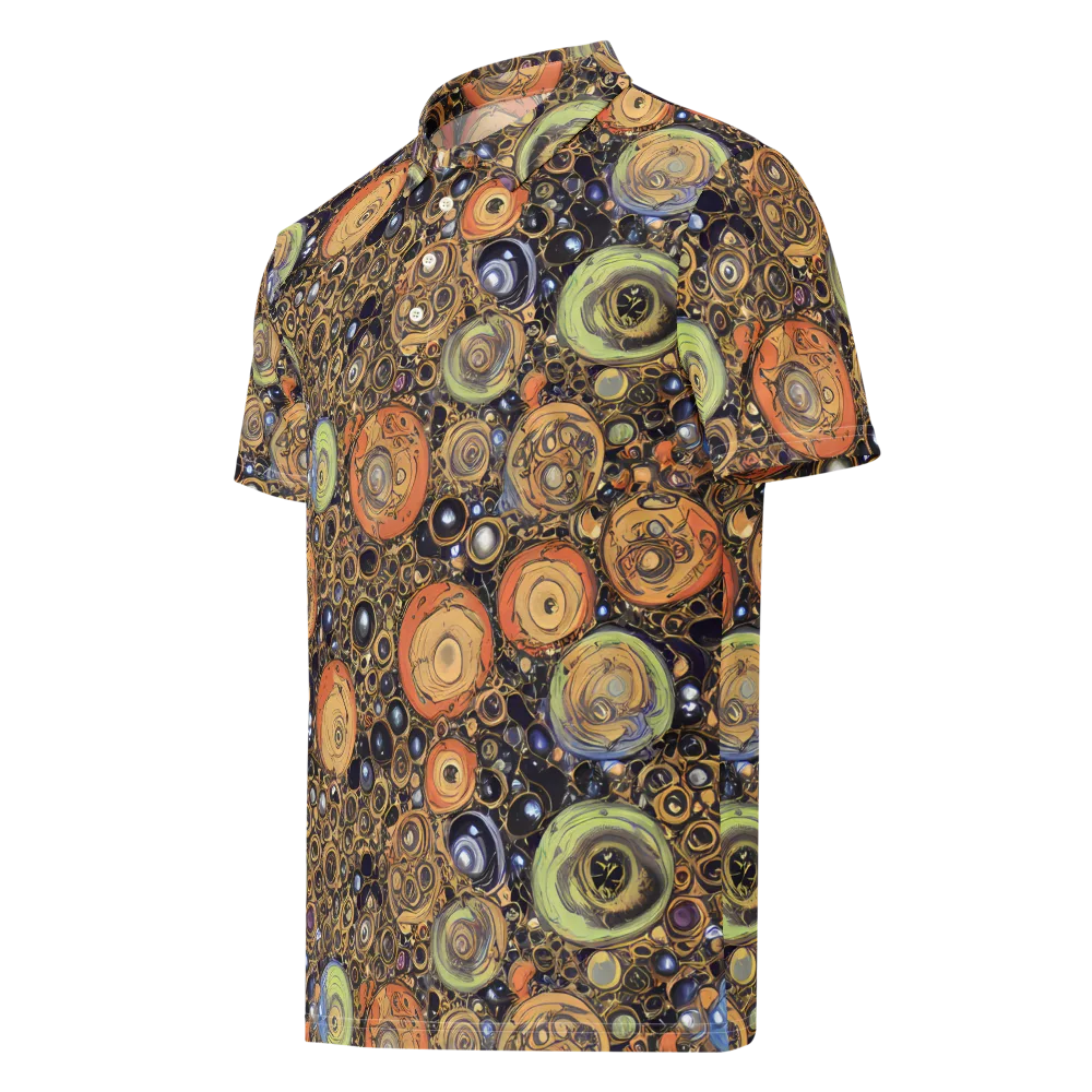 Crescent Echoes on Men's Slim Fit Polo Shirt — Left Front