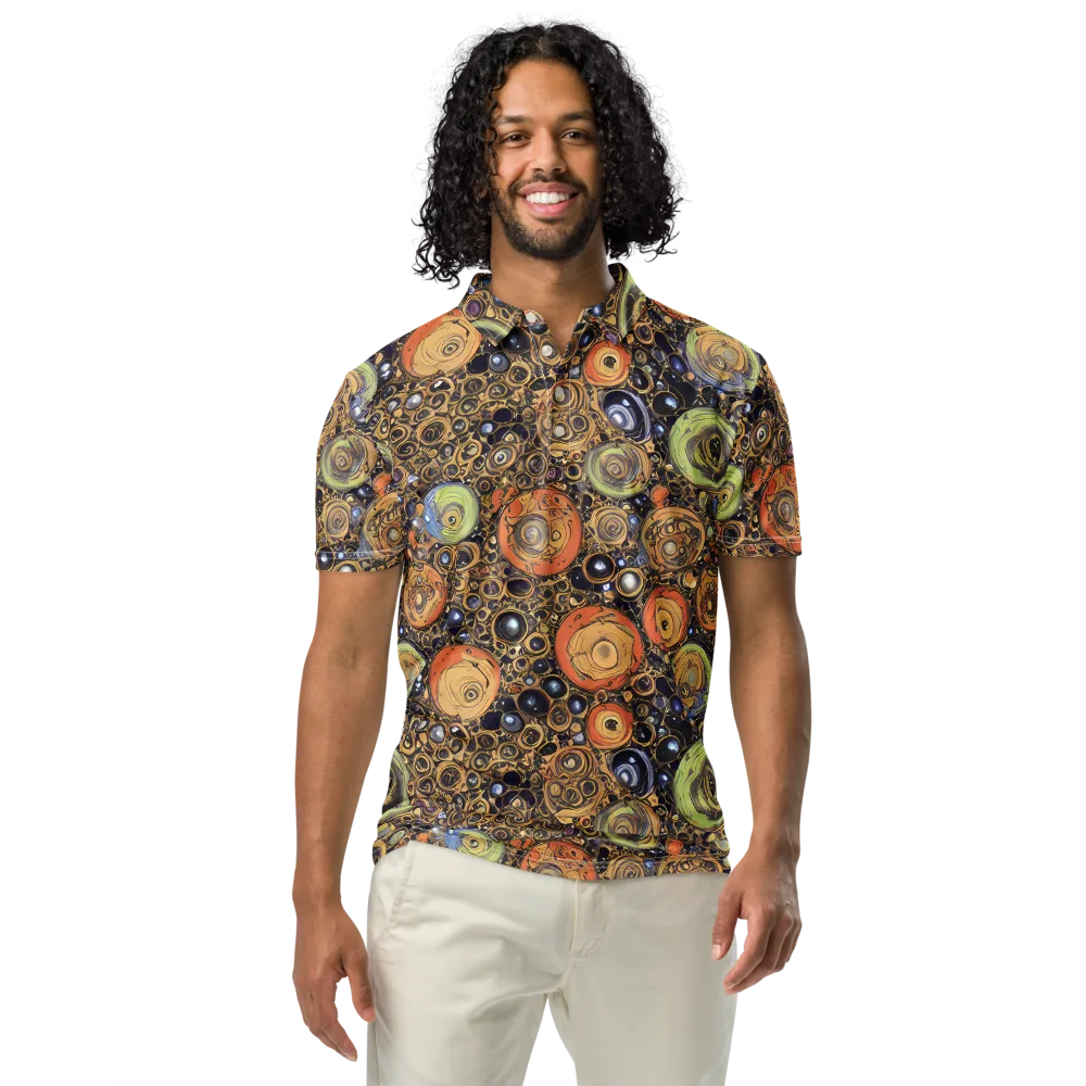 Crescent Echoes on Men's Slim Fit Polo Shirt — Front