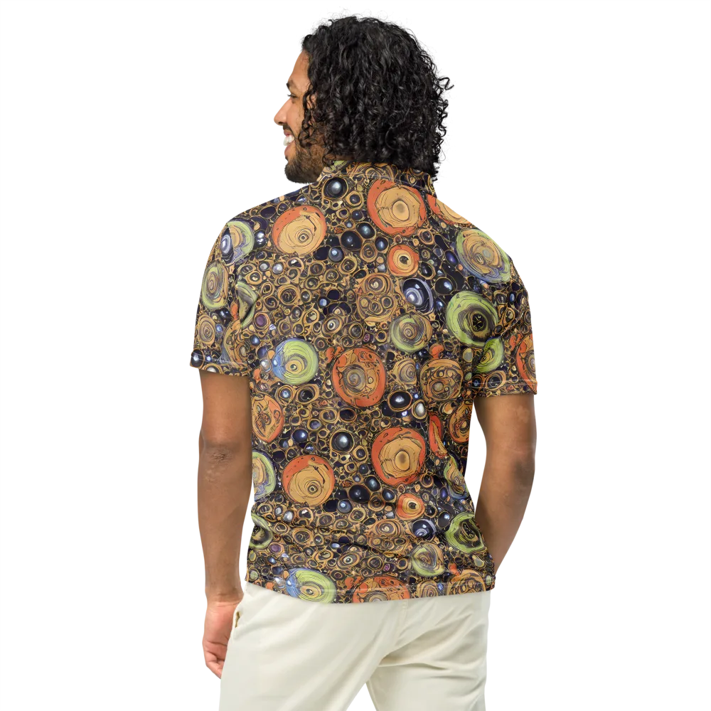 Crescent Echoes on Men's Slim Fit Polo Shirt — Back