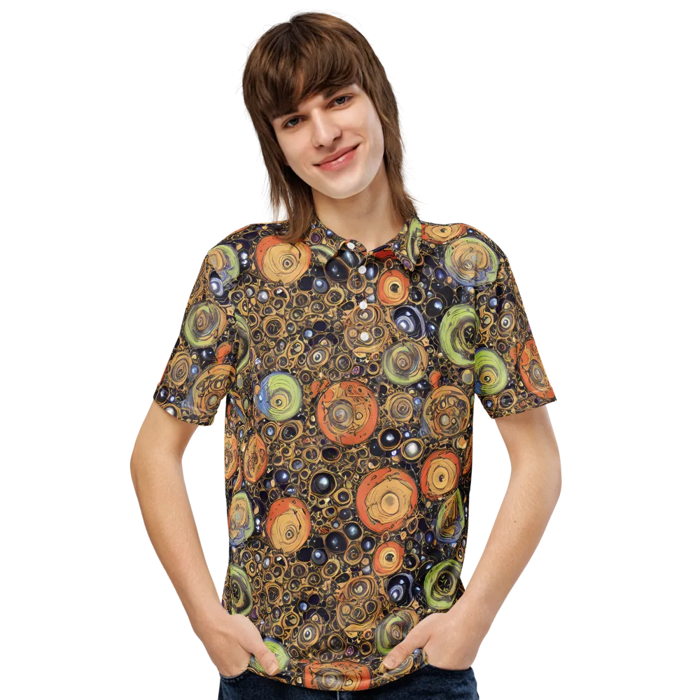 Crescent Echoes on Men's Slim Fit Polo Shirt — Front
