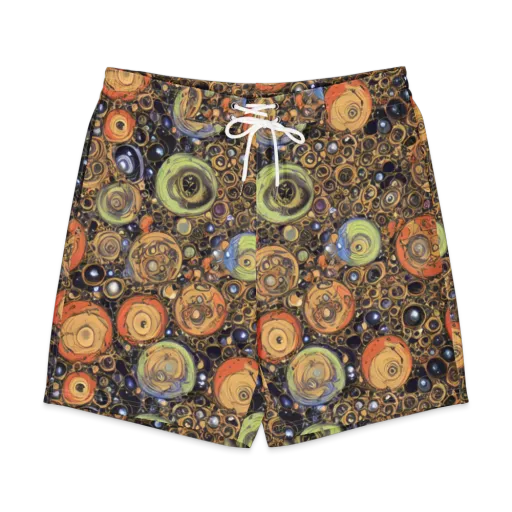 Crescent Echoes on a Men's Board Shorts