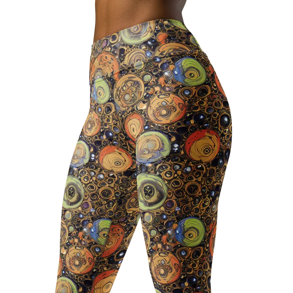 Crescent Echoes on Yoga Leggings — Left Front