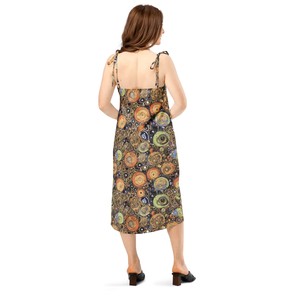 Crescent Echoes on Slip Dress — Back