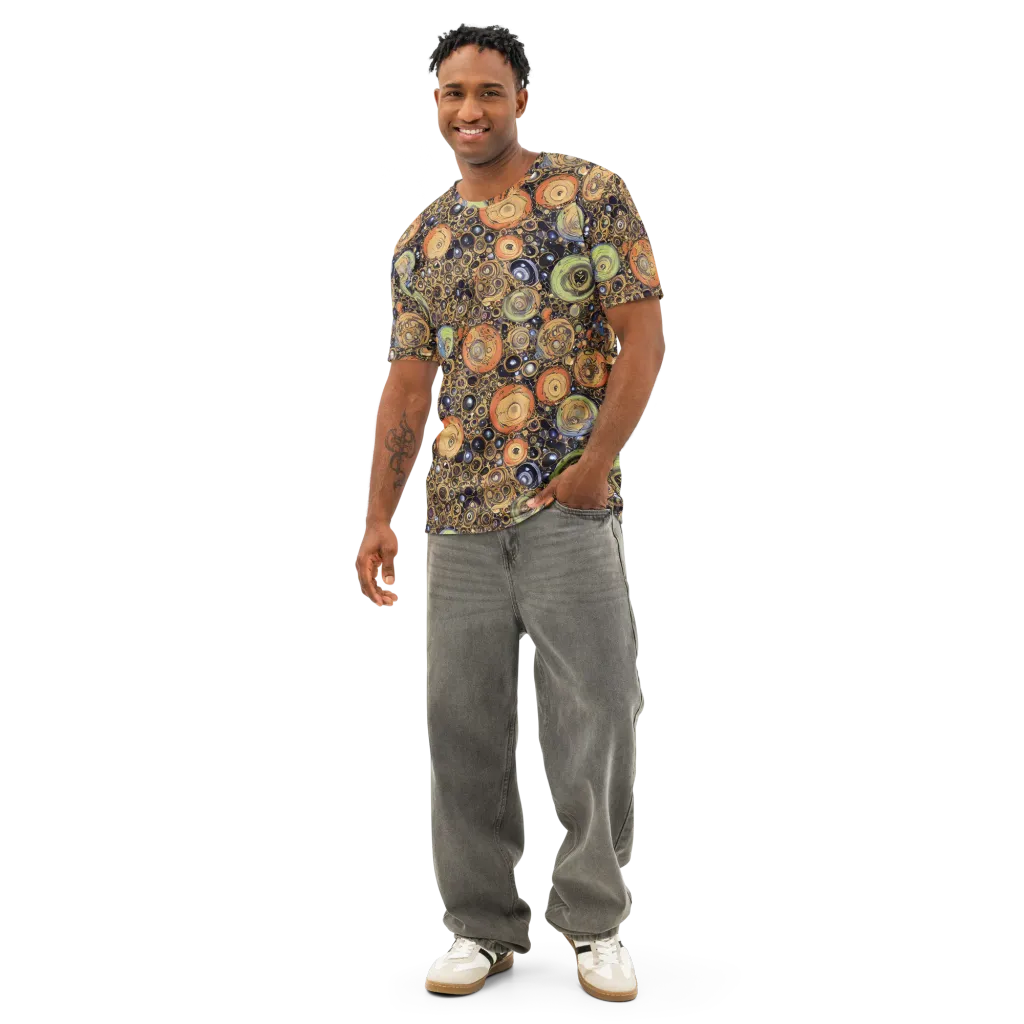 Crescent Echoes on Men's Cotton Crew Neck T-Shirt — Front