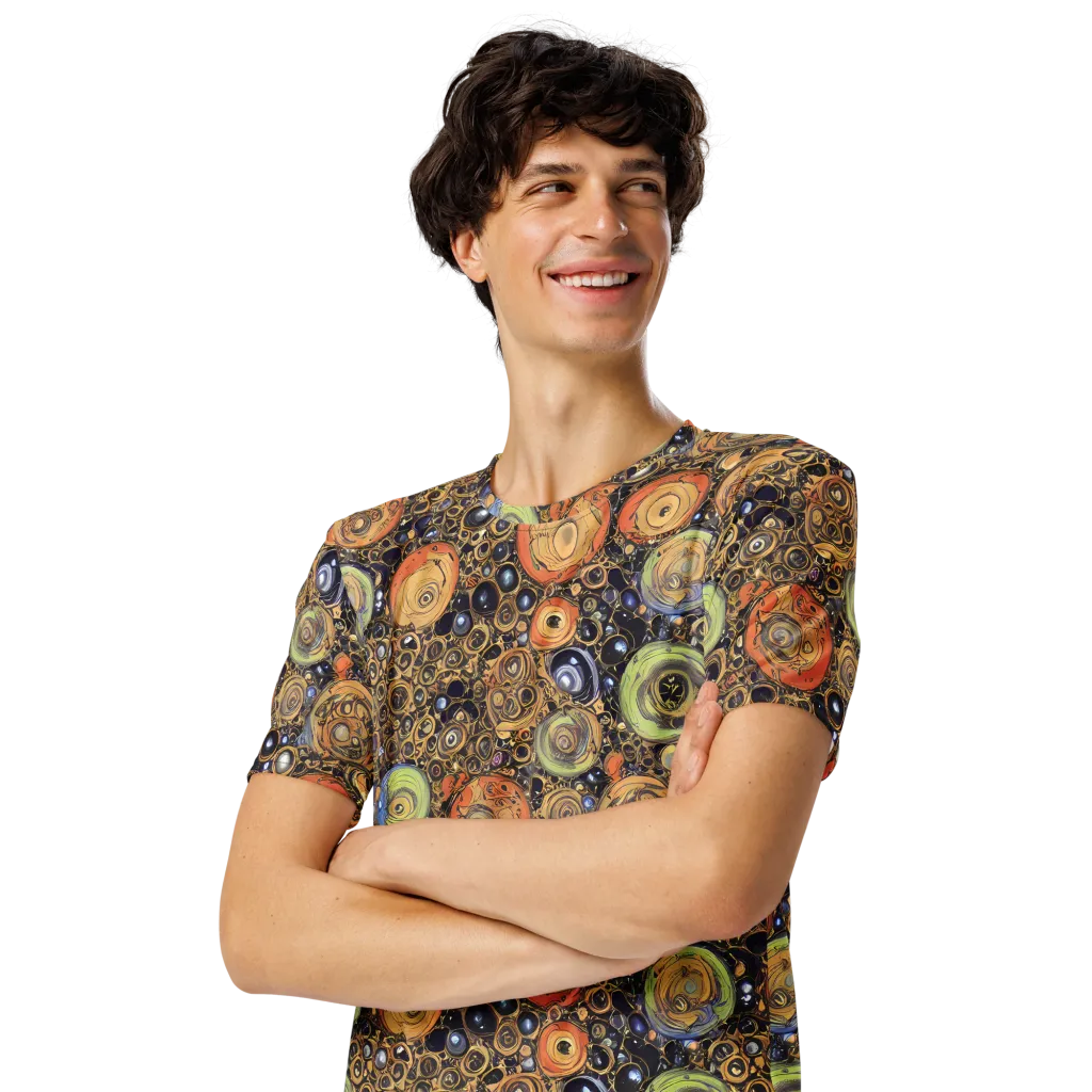 Crescent Echoes on Men's Crew Neck T-Shirt — Left Front