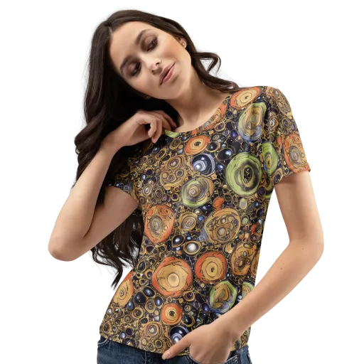 Crescent Echoes on a Women's Crew Neck T-Shirt