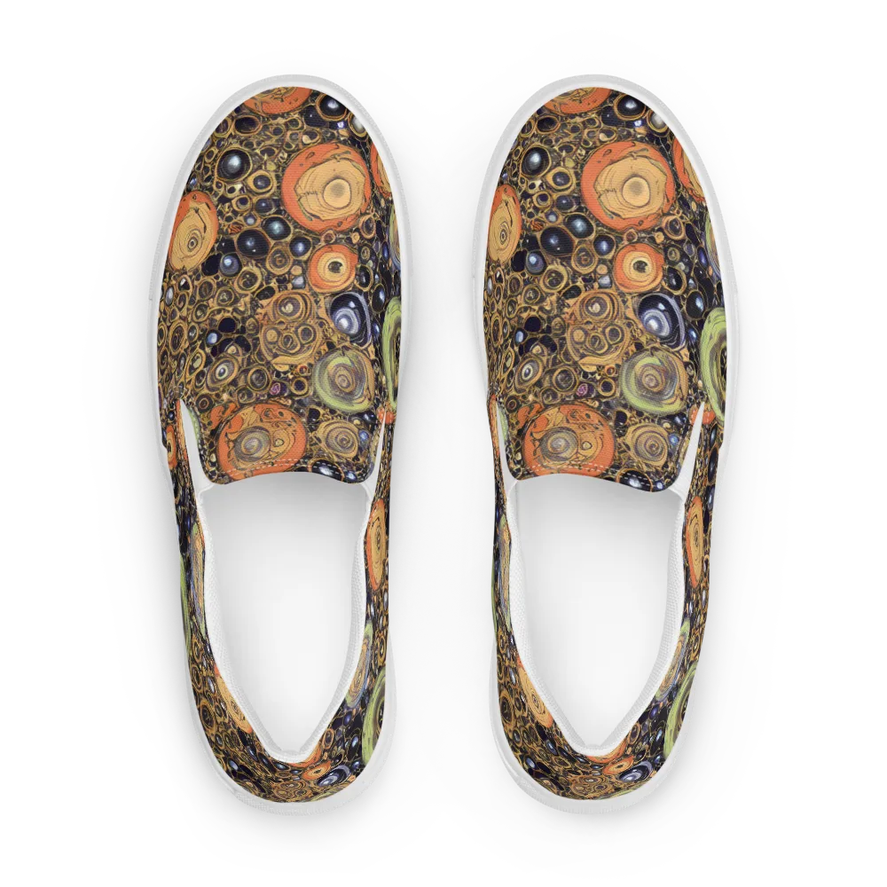 Crescent Echoes on Men's Slip-On Canvas Shoes — Front