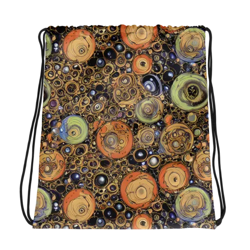 Crescent Echoes on a Drawstring Bag