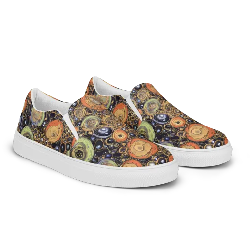 Crescent Echoes on a Women's Slip-On Canvas Shoes
