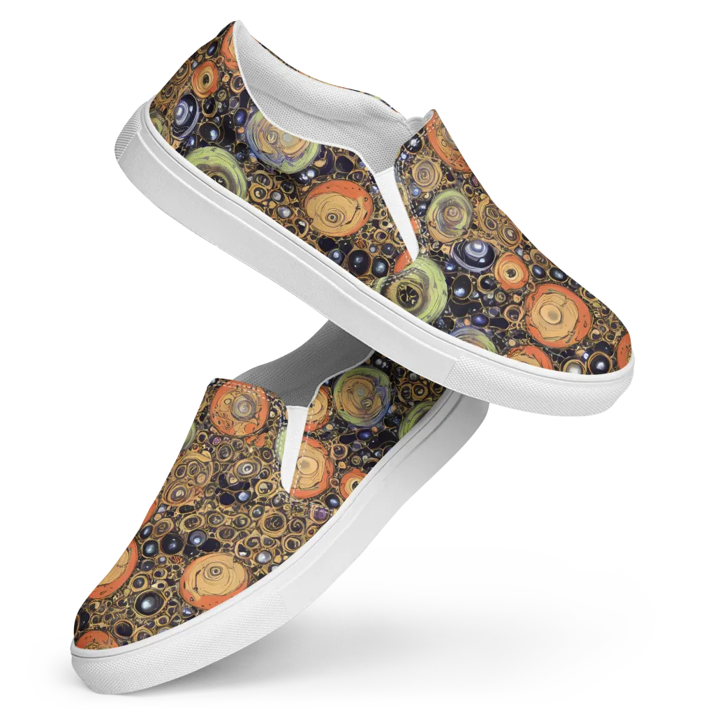 Crescent Echoes on Women's Slip-On Canvas Shoes — Front