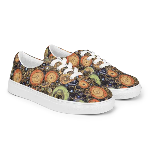 Crescent Echoes on a Men's Lace-Up Canvas Shoes