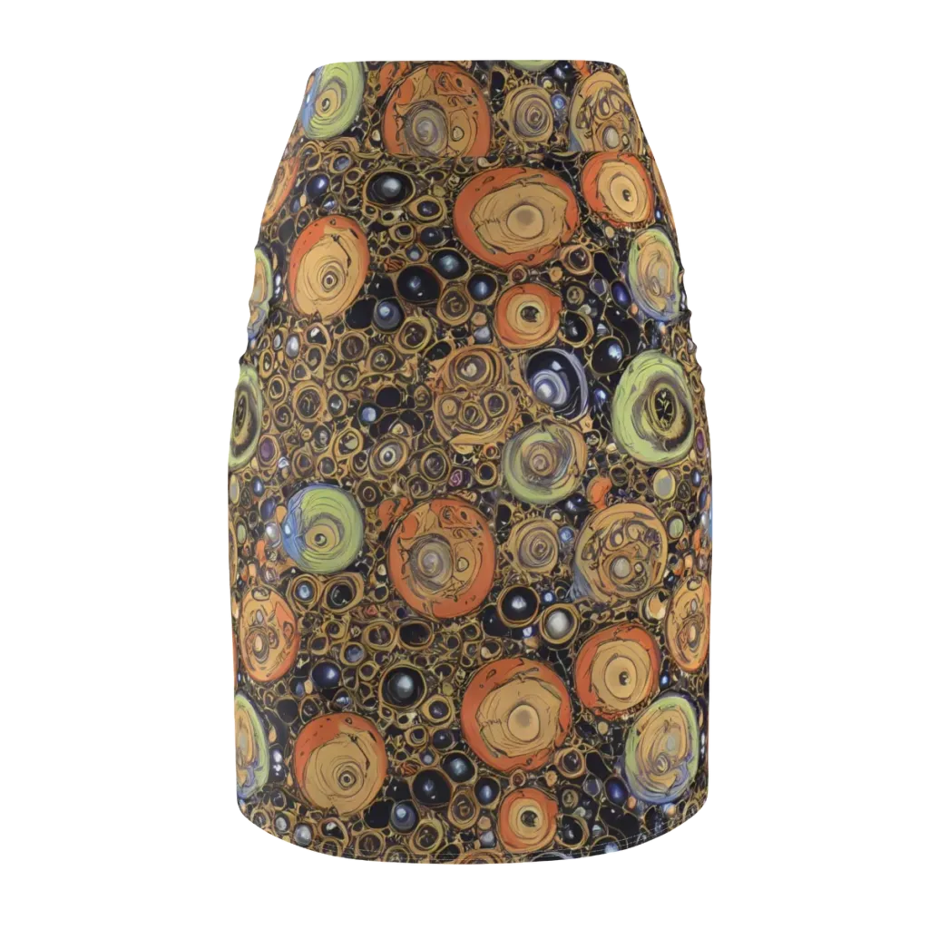 Crescent Echoes on Pencil Skirt — Back