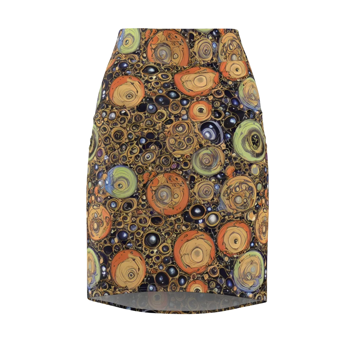 Crescent Echoes on Pencil Skirt — Front