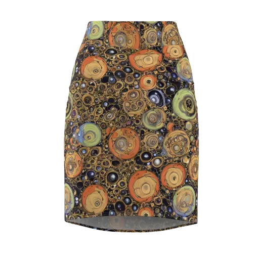Crescent Echoes on a Pencil Skirt