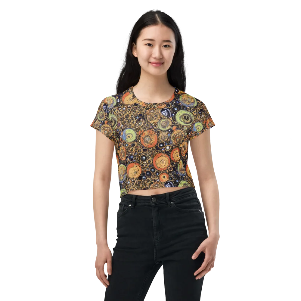 Crescent Echoes on Crop Tee — Front