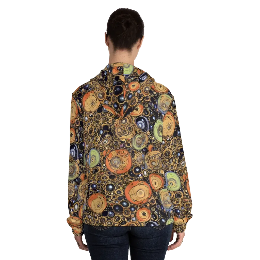 Crescent Echoes on Women's Full-Zip Hoodie — Back On Person