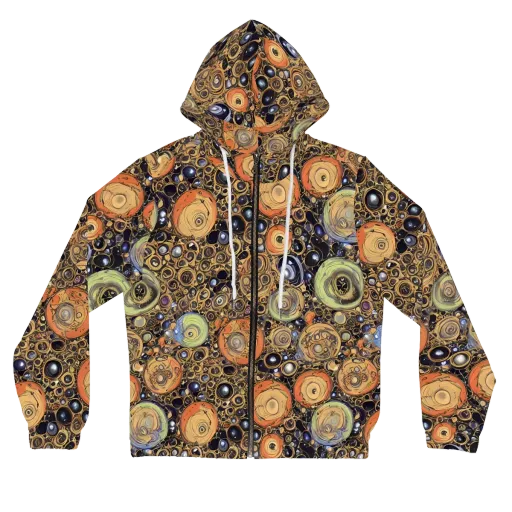 Crescent Echoes on a Women's Full-Zip Hoodie