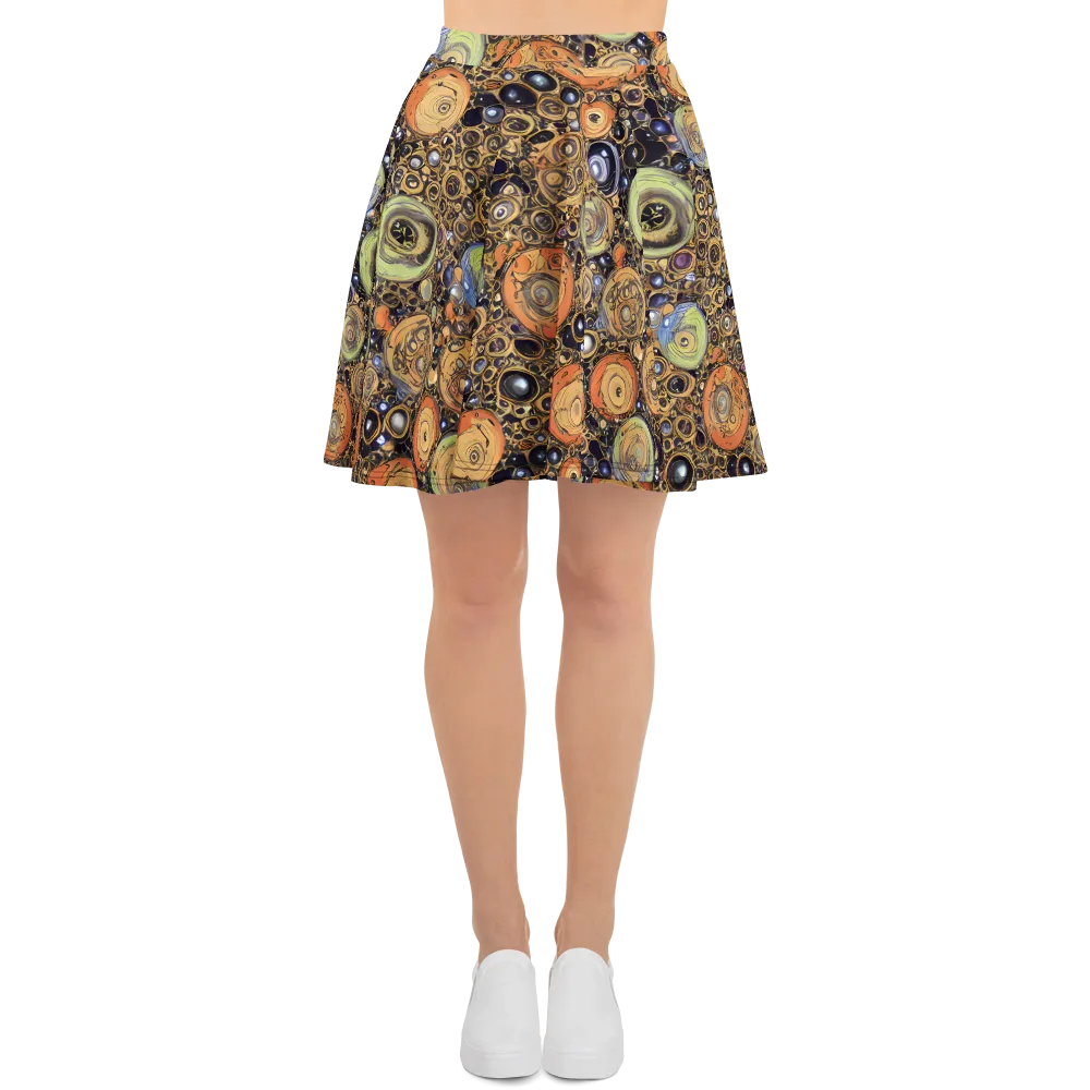 Crescent Echoes on Skater Skirt — Front