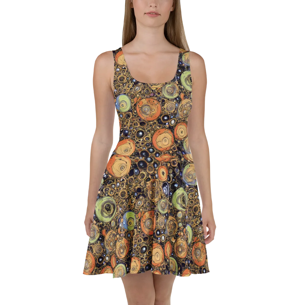 Crescent Echoes on Skater Dress — Front