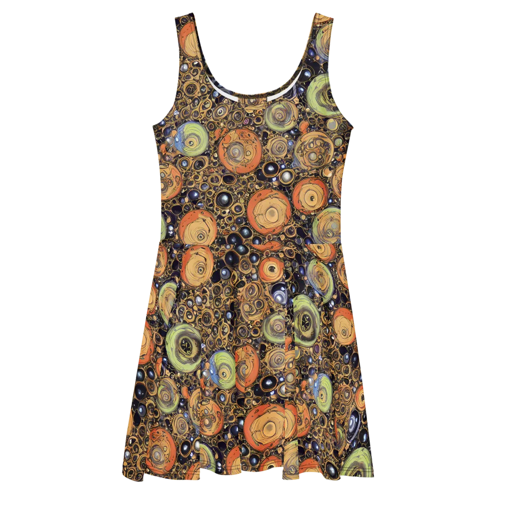 Crescent Echoes on Skater Dress — Front